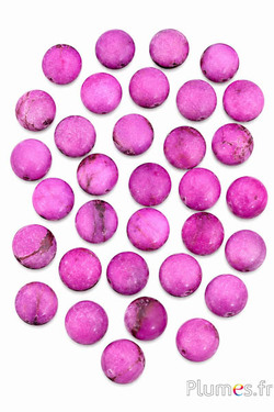 Gefärbte Steinperlen rund - Ø 14 mm - fuchsia